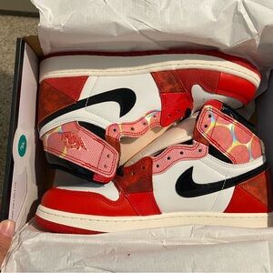 Nike Air Jordan 1 Retro High OG Red and White Sneakers